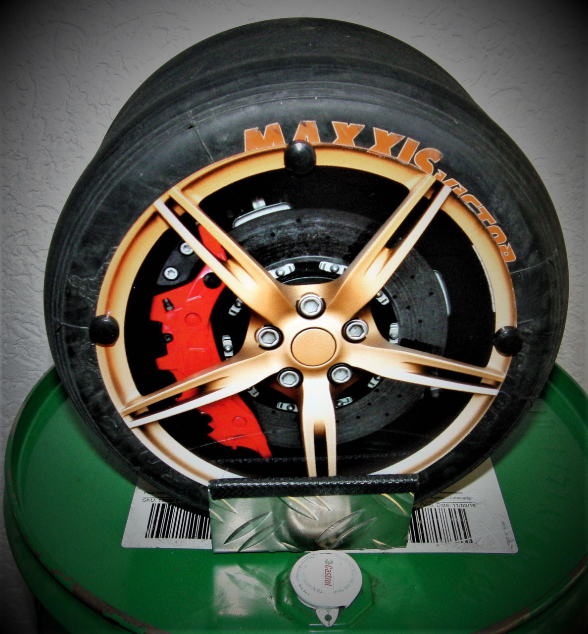 Racing Deko Formel 1 DTM Motiv Felge mit Carbonbremse aus "Mini-Slick"