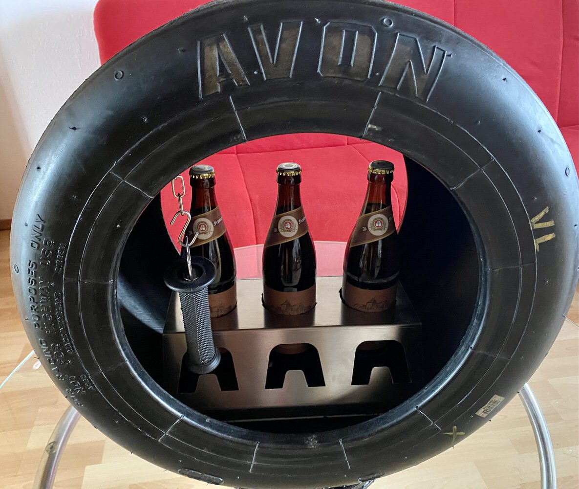 Rennreifen/Slick Getränkeständer, Slickbar, Motorsport Geschenk, 